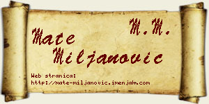 Mate Miljanović vizit kartica